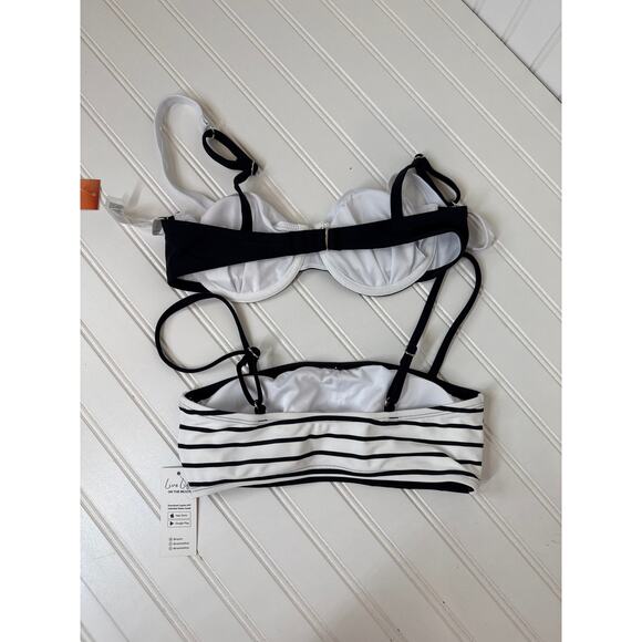 NWT Cupshe 2 PC Swimsuit - Bandeau Colorblocked Top & High Waist Bottom BUNDLE S - Picture 4 of 4